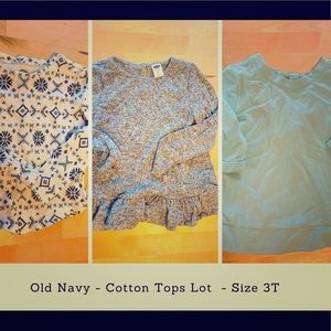 Old Navy Cotton Girls Tops Lot - Size 3T